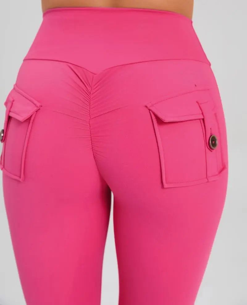 Women Flare Pocket Leggings High Waist Sport Yoga Pants Quick Dry Breathable Leggings Outfit Fitness Gym Clothes Sportwear Pant