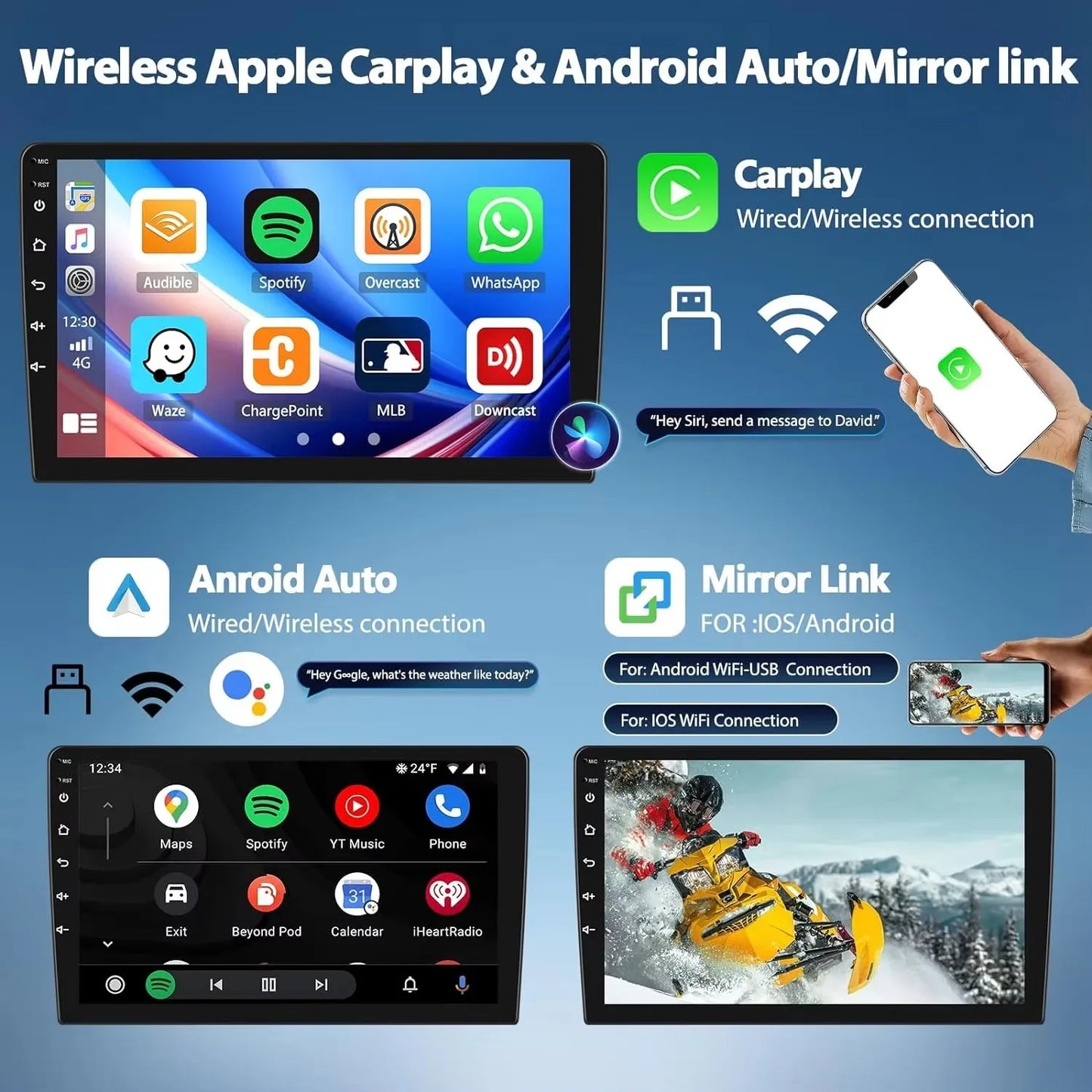 Android 14 Carplay Auto Car Radio for Hyundai H1 Grand Starex 2007 2008 2009 2010 2011-2015 Multimedia Video Player GPS Stereo