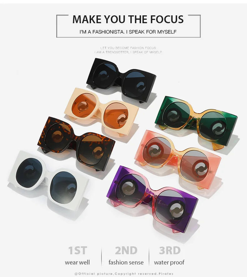 Colorful Square Sunglasses Women Men Two Color Frame Travel Sun Glasses Female Shades UV400 Male Gafas Oculos Brand Luxury