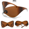 Oversized Futuristic Shield Sunglasses for Women Men Fashion Silver Mask Visor Sun Glasses Female Punk Y2K Eyeglasses