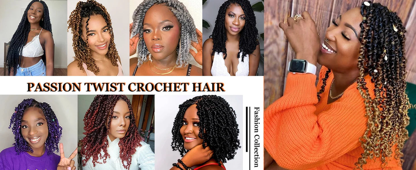 Pre-twisted Passion Twist Crochet Hair for Black Women Crochet Braids Pre-looped Synthetic Braiding Hair Extensions
