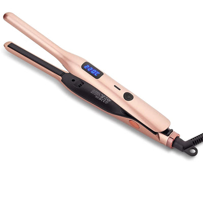 3/10 Inch Pencil Flat Iron Small Flat Irons for Short Hair Beard and Pixie Cut Mini Ceramic Tourmalin Hair Straightener