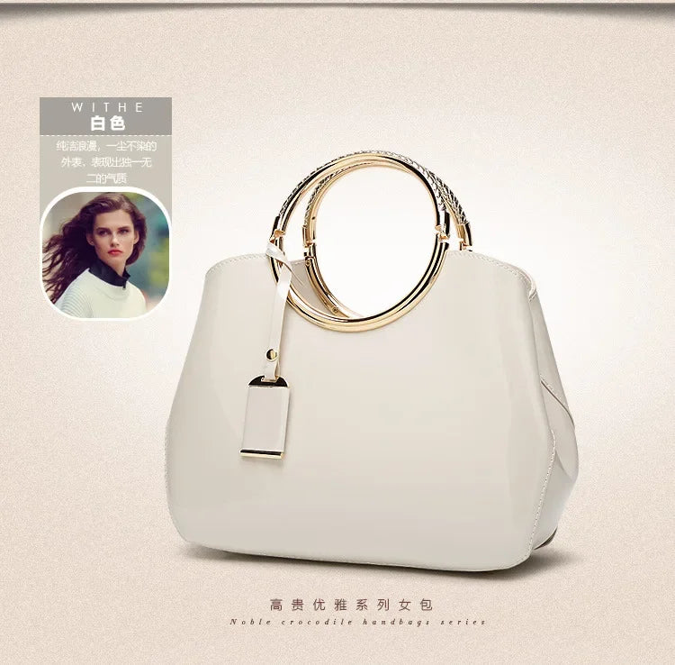 New European and American Fashion Foreign Trade Women'sShoulder Wedding Bag with Bright Surface Shoulder Handheld Bride Bag