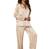 Stripe Long Sleeve Trouser Pijamas Suit Women 2PCS Pajamas Set Sleepwear Spring Summer Satin Nightwear Loose Homewear Loungewear