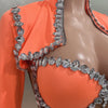 Sexy See-Through Strapless Rhinestone Tops Zipper Jacket High-waisted Shorts 3-Pieces Sets Party Nightclub Perfprmance Costume