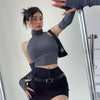 2025 New Spicy Girls Y2k Tops Oversleeve Sexy Turtleneck Tank Top for Women's Slim Fit Short tshirt Skinny Streetwear Crop Top
