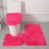 3PCS/set Solid Color Home Carpets Toilet Lid Cover Rugs Kit Non-slip Foot Mat for Bathroom Floor Bath Rug Foot Mat