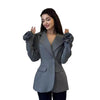 Spring Autumn Women 3D Flowers Long Sleeve Blazer Coat Chic Turn Down Collar Floral Suits Jacket Slim Waist Fit OL Cardigan Tops
