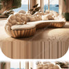 French light luxury semi-circular curved villa living room creative sofa cream special-shaped solid wood
