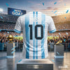 2026  Unisex Messi #10 Football Soccer Jersey Breathable Quick Dry Argentina  Sportswear Casual Training Fan Uniform T Shirt
