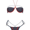 Sexy Print Laced Up Bikini 2 Piece Set Women Split Swimsuit High Waist Beach Backless Bikini 2025 New Summer Swimwear Bikini Set