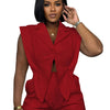 Znaiml Elegant White Patchwork Rompers Playsuits Women Lapel Sleeveless Slim Shorts Jumpsuits Hollow Button Birthday Overalls
