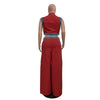 2 Pieces Women's Sets 2025 Spring Summer Denim Sleeveless Suit Tops And Wide Leg Pants Suits Two Piece Set Tracksuit Outfit