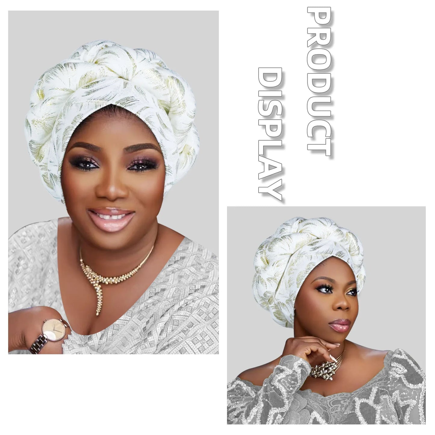 Gold Stamping Fabric Turban Cap for Women Braids Headwrap Bonnet Lady Head Cover Muslim Hat African Female Headgear