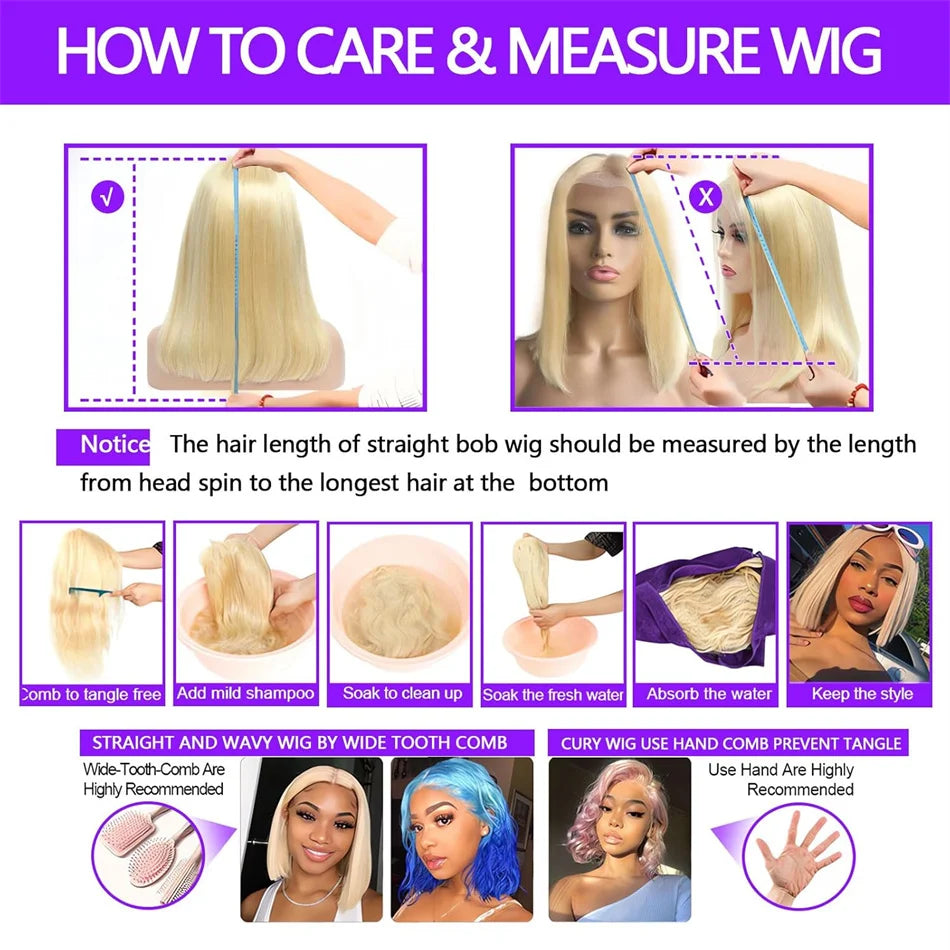 200% Double Drawn #27 Honey Blonde Colored Short Bob Human Hair Wigs For Women Human Hair 13x4 Lace Front Bob Wig Brazilian Hair