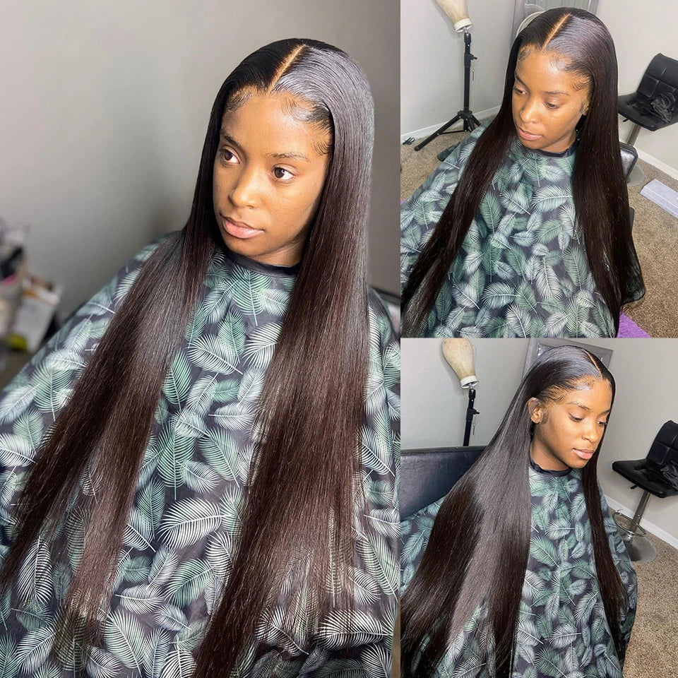 Hd Lace Frontal Wig 13x6 Lace Front Wig Human Hair 30Inch Bone Straight Transparent Lace Human Hair Wigs HD Lace 4x4 Closure Wig