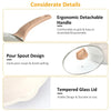 Kitchen Cookware Set Pots and Pans Set White Nonstick Granite Coating Dishwasher Safe Fast Even Heat Induction Frying Pan