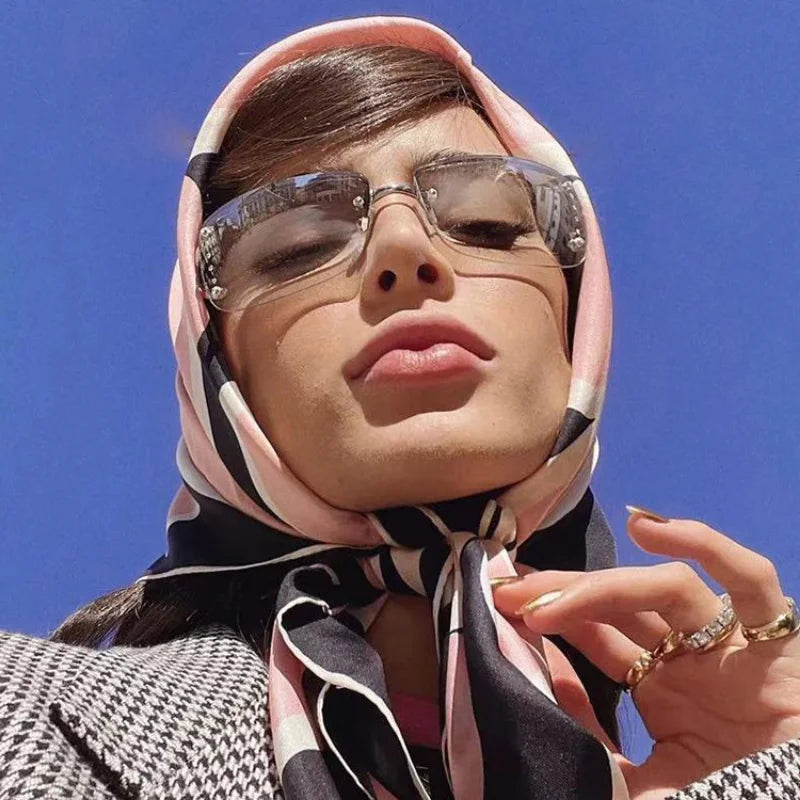 New Frameless Decorative Diamond Sunglasses Women's Design Brand Luxury Sun Glasses Outdoor Leisure Eyewear UV400 Gafas De Sol