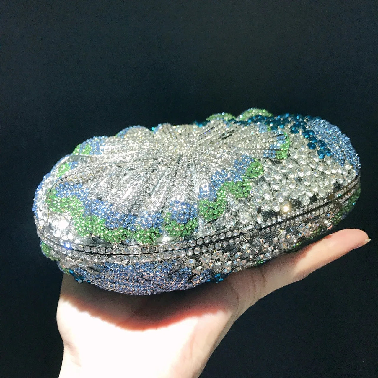 Crystal Wrap Diamond Banquet Clutch Bag Bridal Handbag Flower Rhinestone Evening Bag Metal Chain Diamond Bag Women Vintage Bag