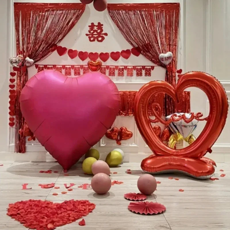 3/1PC 63Inch Extra Large Love Balloons Aluminum Film Red Heart Shaped Balloons Birthday Valentine's Day Wedding Party Decoration