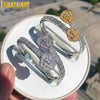 2025 New Iced Out Bling Opened Heart Flower Charm Bracelet AAA CZ Zircon Butterfly Bangle For Men Women Hip Hop Luxury Jewelry