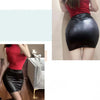 Black Slim Imitation Leather Pencil Mini Skirt High Waist Sexy Fashion Korean Short Skirts Women Wholesale Summer Sweet