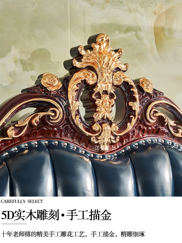 Nordic Luxury Aesthetic Bed Queen Size Cheap Cute Salon Bedroom King Bed Modern Wood Leather Camas Matrimonial Room Furniture