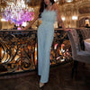 Women Jumpsuit Feather Tube Top Sexy Evening Party Jump Suits Sleeveless High-waisted Straight Playsuits Night Clubwear Overalls