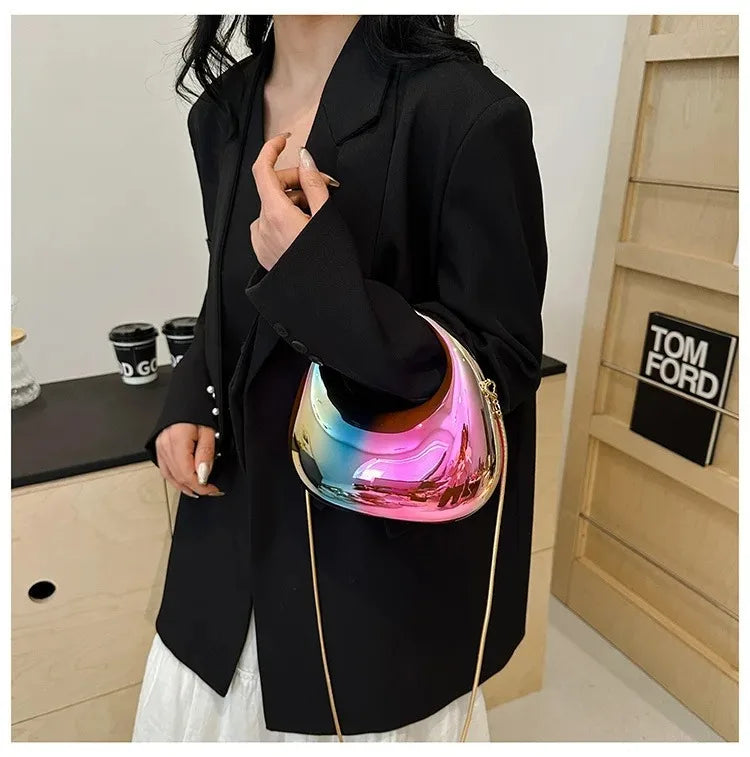 Luxury Designer Evening Clutch Clear Acrylic Women Handbags Fashion Shoulder Bag Half Moon Wedding Purses Party Tote Ladies 2025