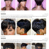 Short Pixie Cut Wig Human Hair For Black Women Machine Made Wigs With Bangs Short Wig Human Hair Wigs
