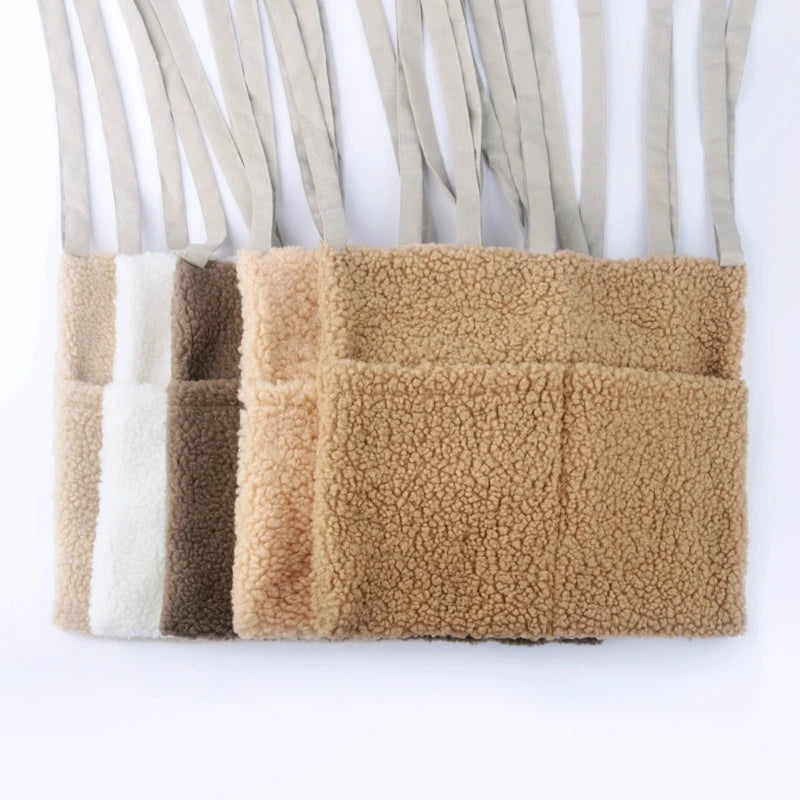 New Thick Plush Baby Crib Hanging Storage Bag Portable Double Pockets Newborn Cot Toy Organizer Bag Bed Headboard Storage Pouch