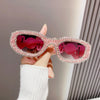 Fashion Square Sunglasses for Women Rectangle Brand Shades Sun Glasses Bling Diamond Eyeglasses Uv400 Glittering Accessories