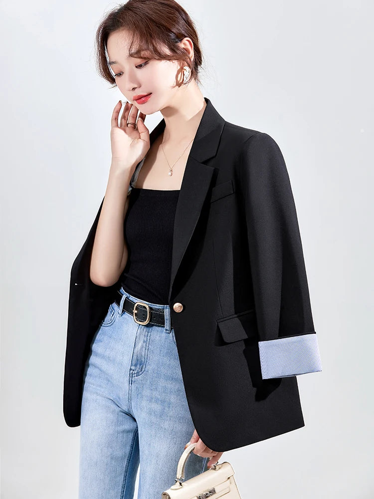 HIGH QUALITY Fashion 2020 Design Blazer Jacket Women's Green Black Blue Solid Tops For Office Lady Wear Size S-4XL