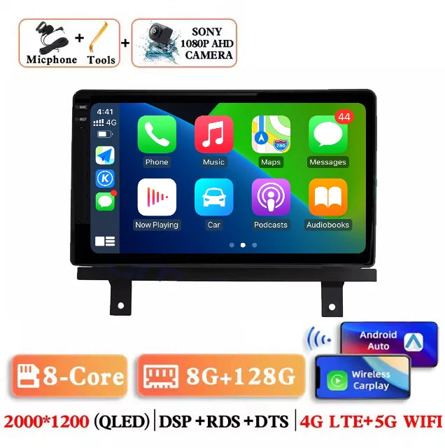 Android 14 Wireless Carplay Auto Car Radio For BAIC Beiqi Beijing X3 X5 2019 2020 2021 Multimedia Player GPS Navigation 4G+WIFI