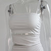 Women Sexy Spaghetti Strap Bodycon Mini Dress White Backless Party Evening Outfit Nightclub Vestidos