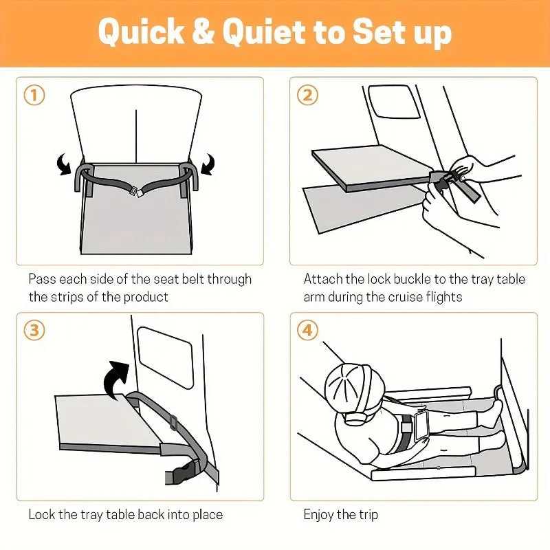 Children's Travel Airplane Bed, Portable Children's Pedals, Airplane Hammock , Baby Footstool, Toddler Airplane Seat Extender