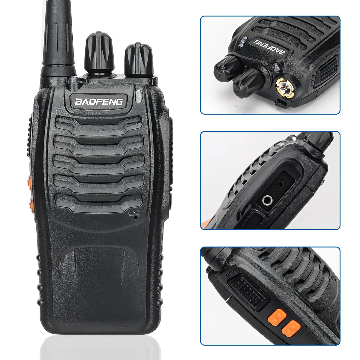 2/4PCS Baofeng BF-888S V2 Walkie Talkie Dual Band Portable Long Range Standby UHF 400-470MHz USB Ham Two Way Radio for Hunting