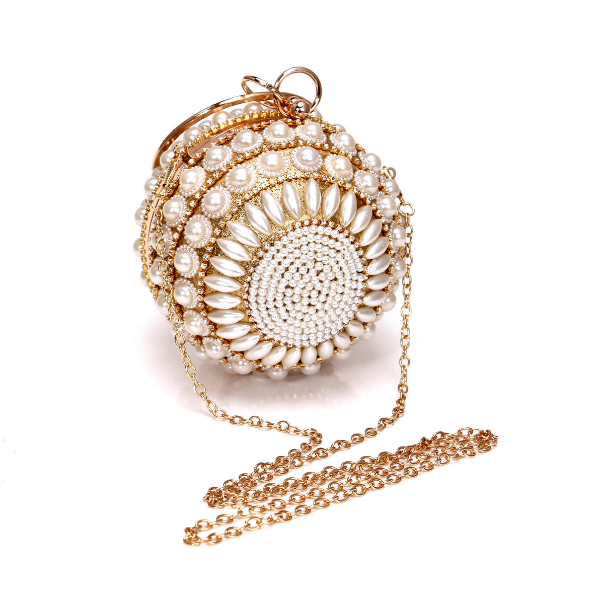 Women Evening Bags Pearl Lady Clutch Bags Beading Diamonds Party Wedding Prom Glitter Banquet Handbags Ball Design Handle Glamor