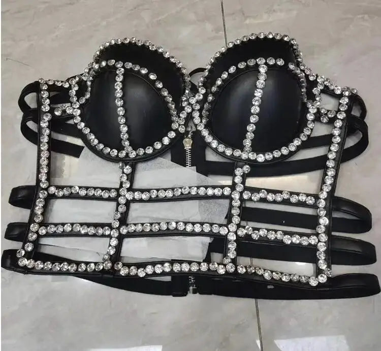 Streetwear Diamonds Denim Vest Female Bra Sleeveless Backless Sexy Summer Tank Tops For Women Camisole y2k Crop Top 2025