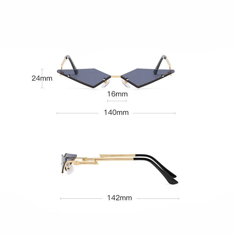 UV400 Trendy Tassel Sunglasses Fashion Retro Rimless Sun Glasses Steampunk Sunglasses Shades Funny Clouds Shaped Eyeglasses