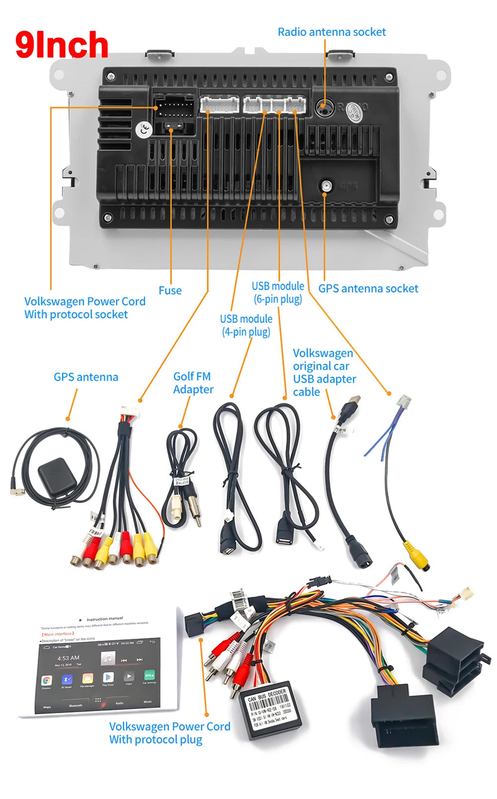 Android 13 Car Radio For VW Volkswagen Golf 5 6 Touran Passat B6 Jetta MK5 MK6 Autoradio Multimedia Player Smart car systems