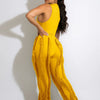 Solid Tank Pants Tassel Two Piece Sets Women Fashion Sleeveless Bodysuits Top Drawstring High Waist Fringed Wide Leg Trousers
