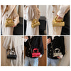 Women Mini Evening Bag Metal Handles Wallet Shoulder Bag Solid Color Clutch Bag Large Capacity Everyday Shoulder Bag Daily Bag