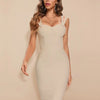 BEAUKEY Summer White Rhinestone Bandage Evening Dress Women Luxury Maxi Spaghetti Strap Red Club Celebrity Evening Party Vestido