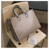 Large-capacity women's bags in Europe and the United States retro shoulder bag classic letters PU commuter handbags women