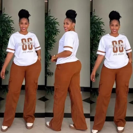 2 Piece Women Set Dashiki African Clothes Summer Autumn New Fashion Short Sleeve Top And Pants Suit Party Lady Matching Sets