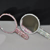 Women's Mirror Eyelash Extension Mirror Sticking Diamond Hand Mirror Fashionable High-end Beauty Handle Mirror Cosmetics Mirrors