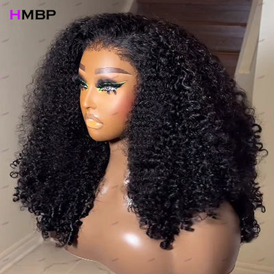 Glueless Lace Fronta Wigs Human Hair Afro Kinky Curly 500 Density 360/13x6 Hd Lace Frontal Wigs Human Hair Pre Plucked For Women