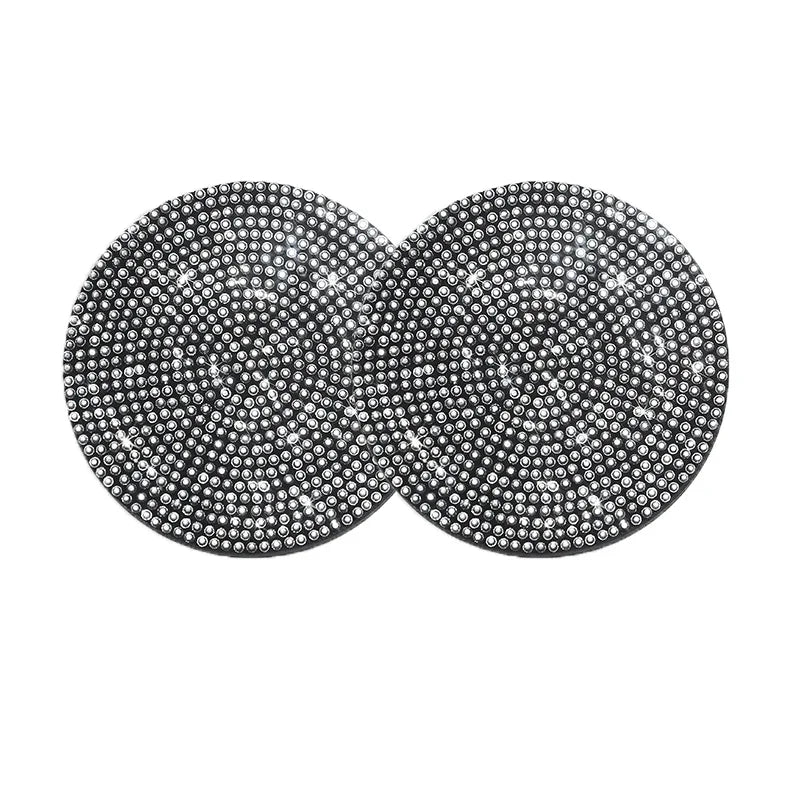 2Pcs Car Non Slip Water Cup Pad Diamond Car Coaster Water Cup Insert Coasters Pads Universal Car Cup Holder Interior Accessories
