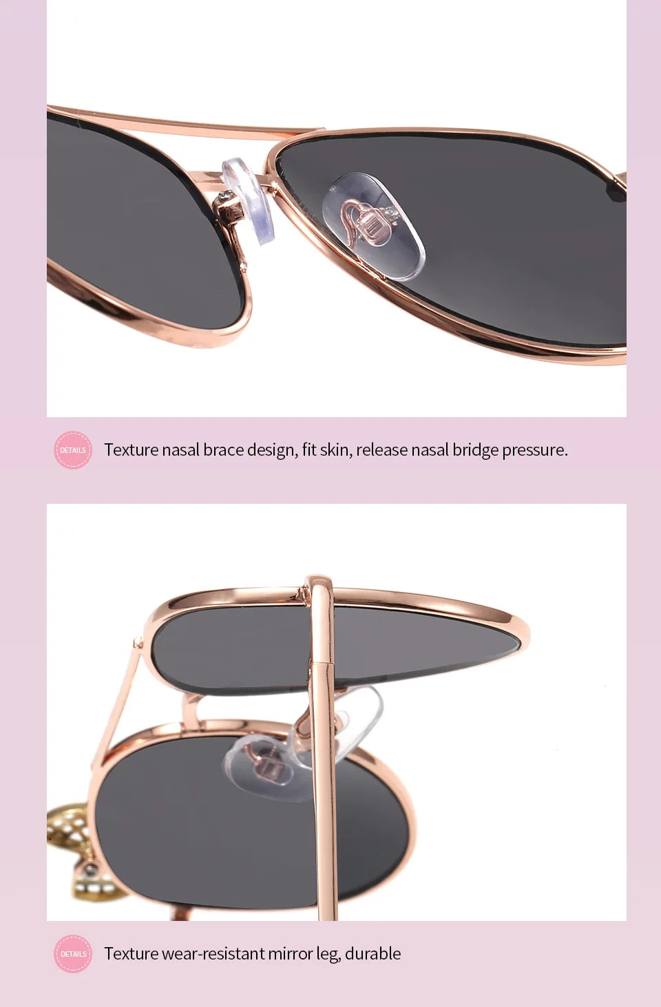 Kids Cute Sunglasses Metal Frame Children Sun Glasses Fashion Girls Outdoor Cycling Goggles Party Eyewear Photography Supplies